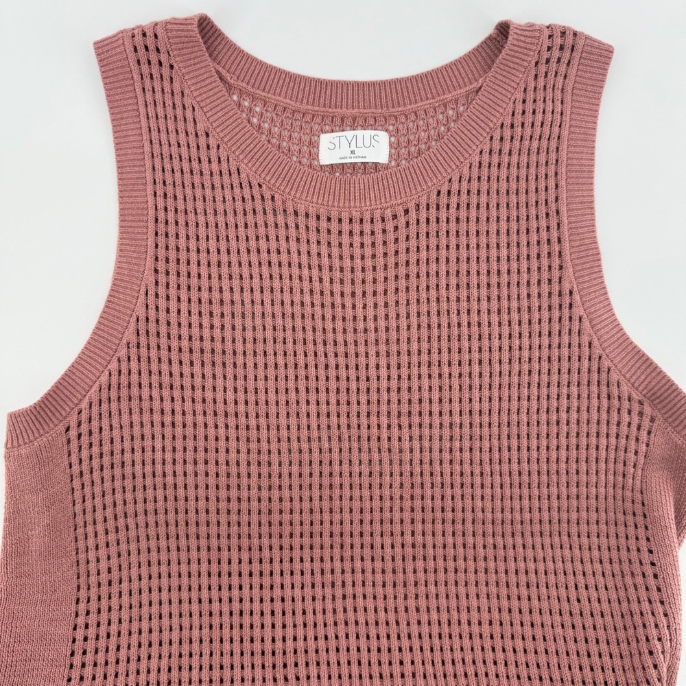 STYLUS Mauve Knit Sleeveless Tank Top